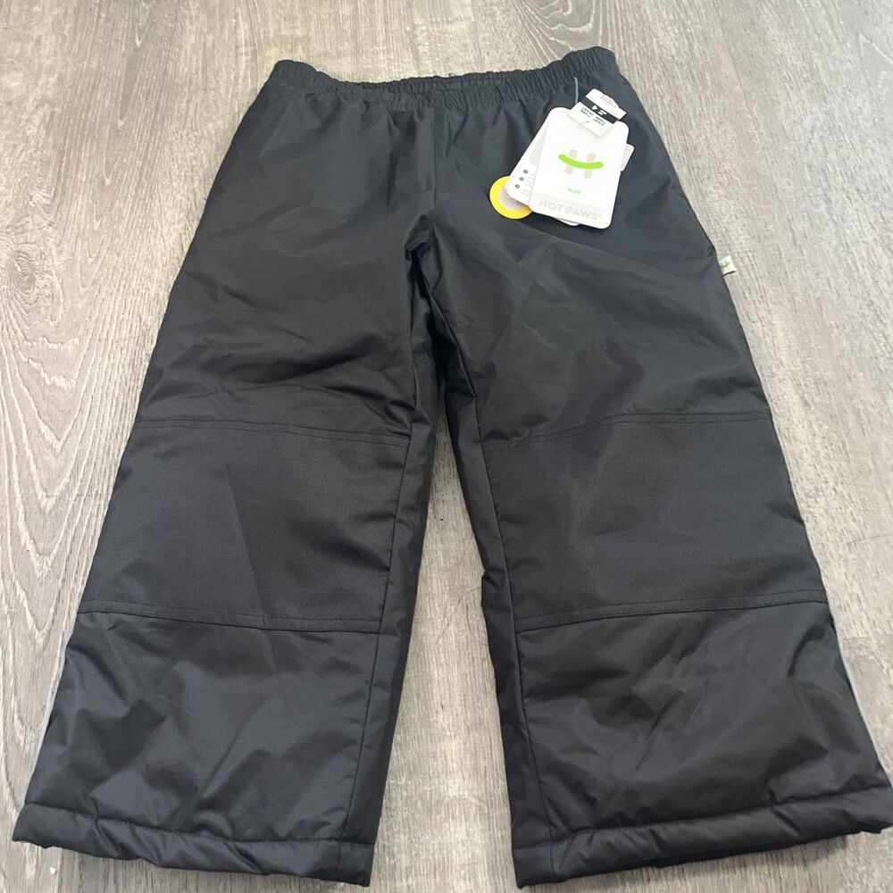 Hot Paws Canada Kids Snow Pants Size 4Black Waterproof Insulated Nwt unisex